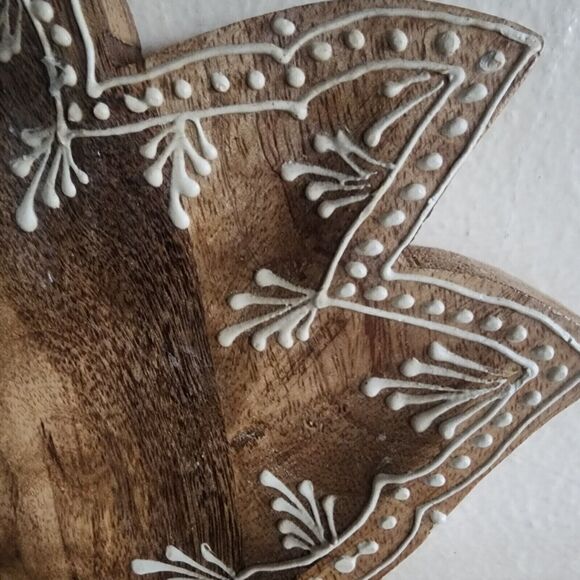 Wood Pineapple Shaped Serving Tray Platter Decorative Edge Catch All Tray Nice - Picture 2 of 11